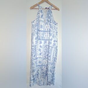 Mlle Gabrielle Blue White Paisley Pattern Hi Low Floral Dress Women’s Size 1x
